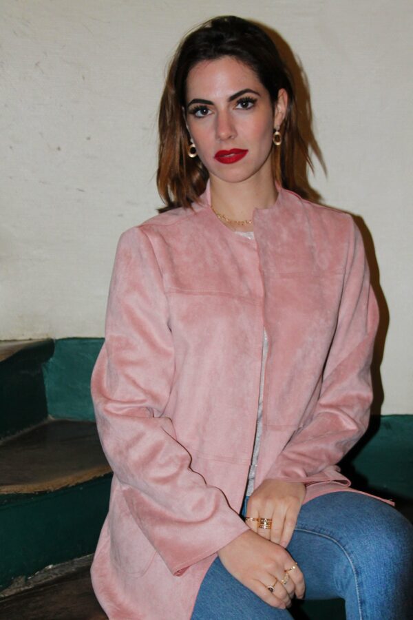 Absolème veste en suédine rose