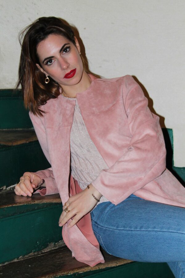 Absolème veste en suédine rose