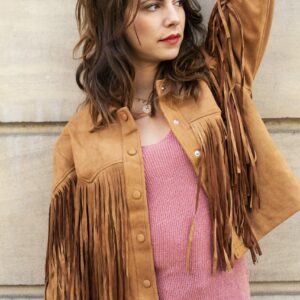Absolème veste à franges camel
