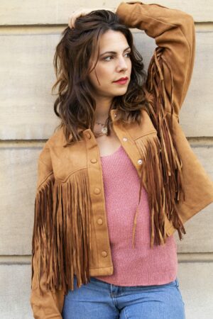 Absolème veste à franges camel