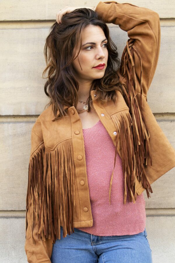 Absolème veste à franges camel