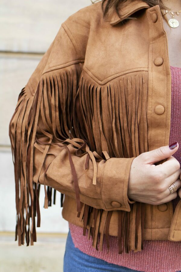 Absolème veste à franges camel