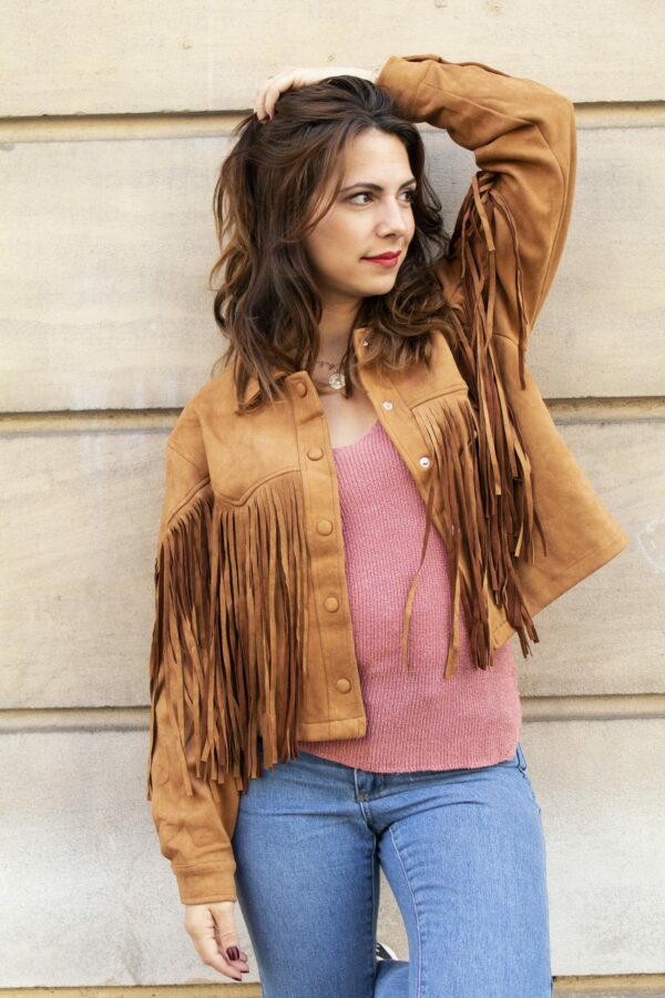 Absolème veste à franges camel