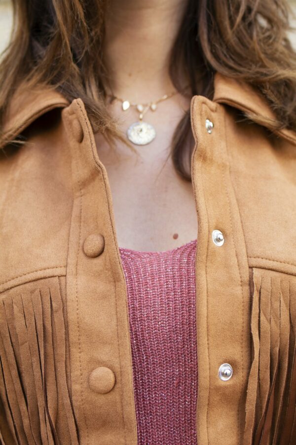 Absolème veste à franges camel