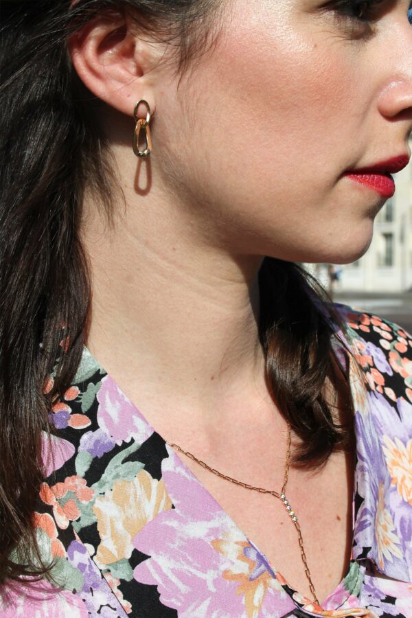 Absolème boucles d'oreilles pendantes en plaqué or