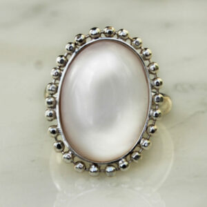 Bague Fine argent 925 Pierres Naturelles Nacre