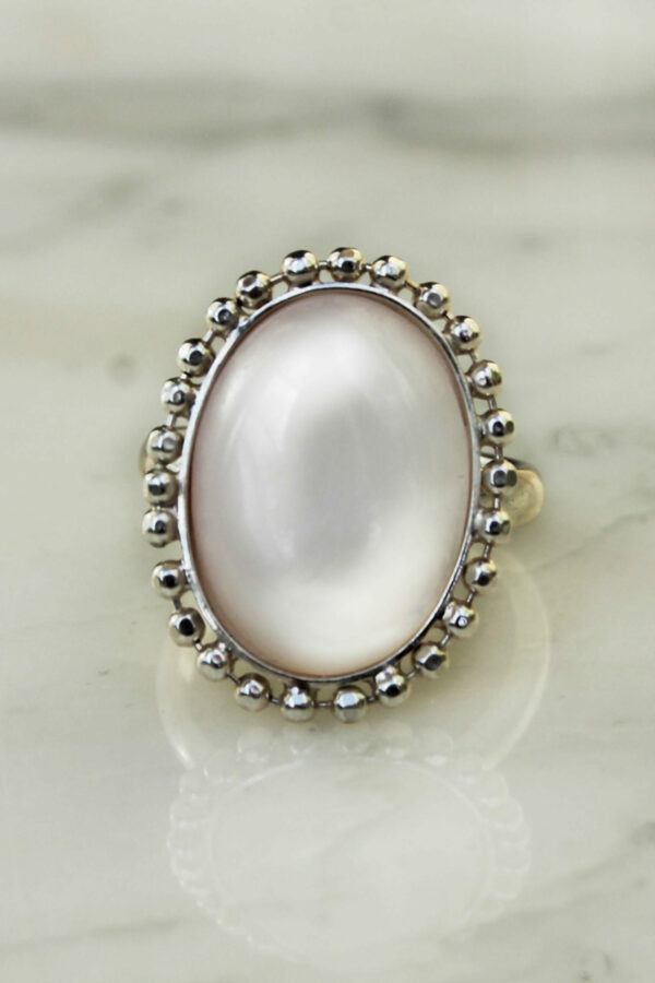 Bague Fine argent 925 Pierres Naturelles Nacre