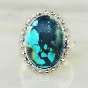 Bague Argent 925 Pierres Fines Turquoise