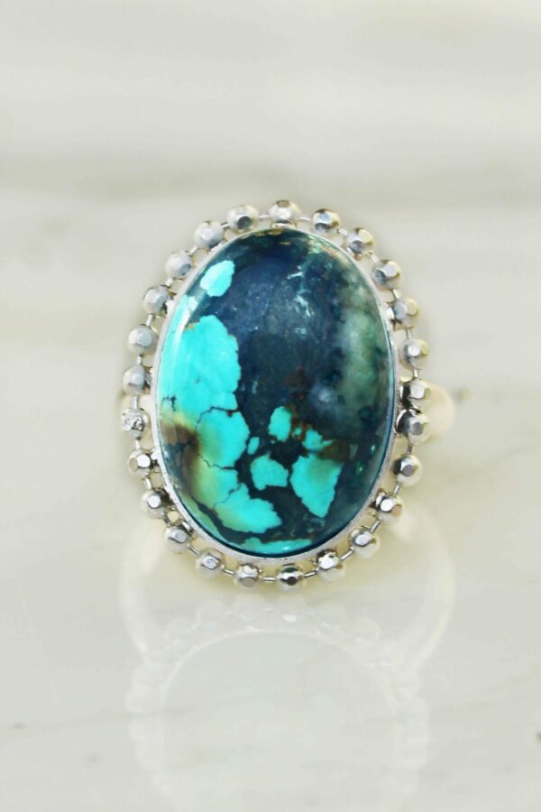 Bague Argent 925 Pierres Fines Turquoise