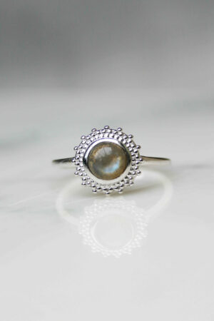 Bague fine pierre labradorite Argent 925