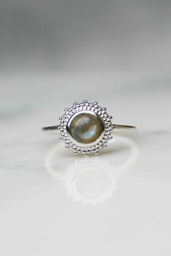 Bague fine pierre labradorite Argent 925