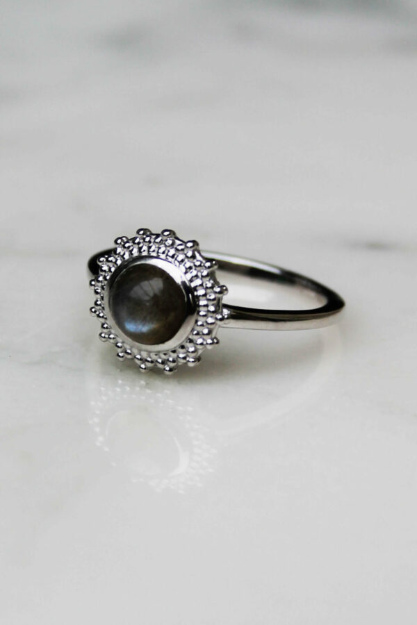 Bague fine pierre labradorite Argent 925