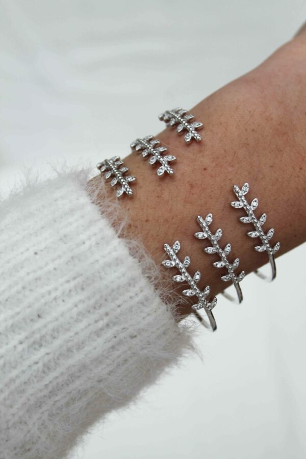 Bracelet laurier argent 925 zirconiums