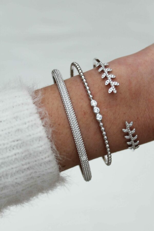 Bracelet laurier argent 925 zirconiums