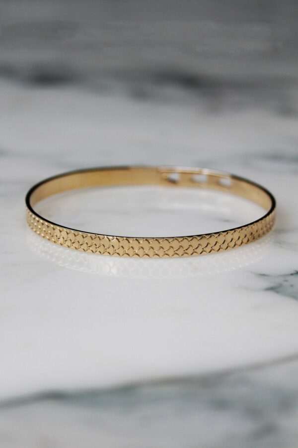 Absolème bracelet jonc gravé plaqué or