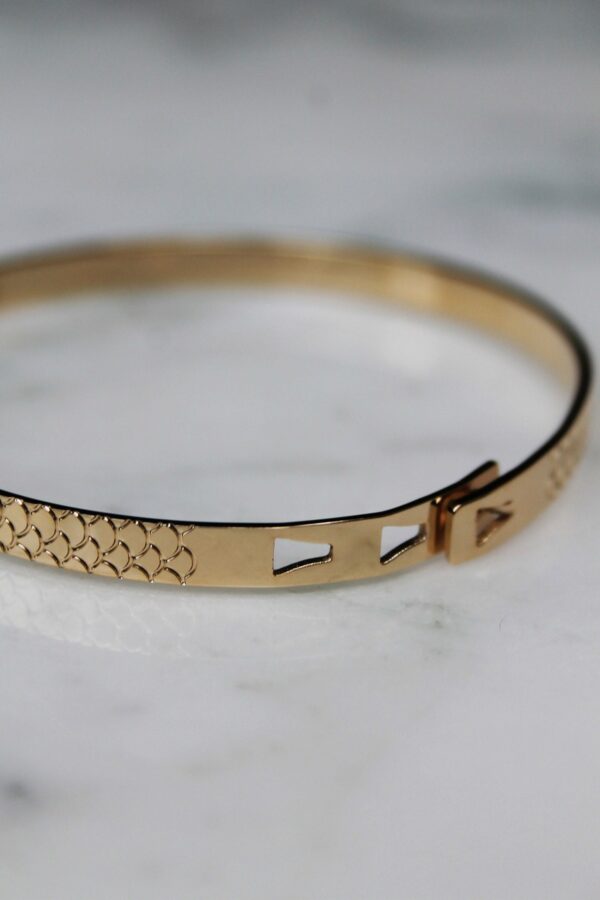 Absolème bracelet jonc gravé plaqué or