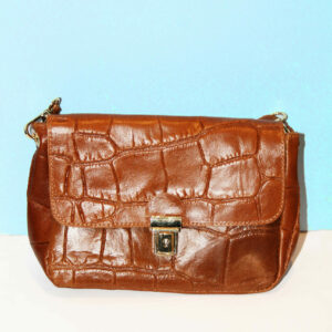 Absolème sac à main vintage en cuir italien camel