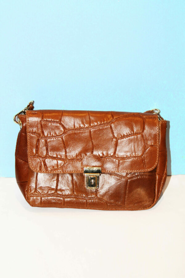 Absolème sac à main vintage en cuir italien camel
