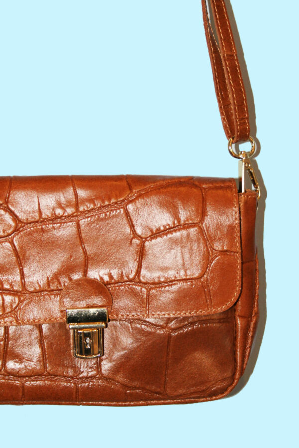 Absolème sac à main vintage en cuir italien camel