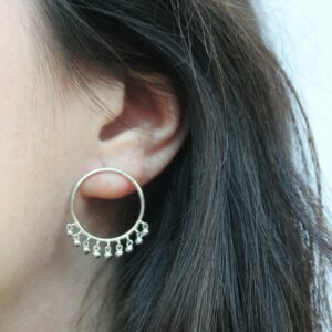 Boucles d'oreilles fines graphiques argent 925