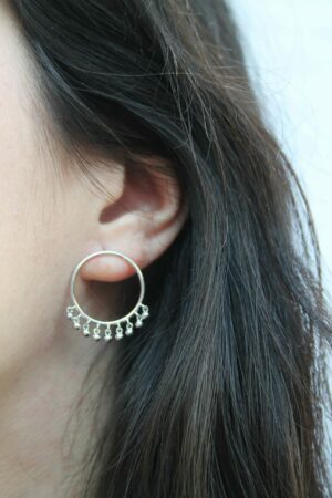 Boucles d'oreilles fines graphiques argent 925