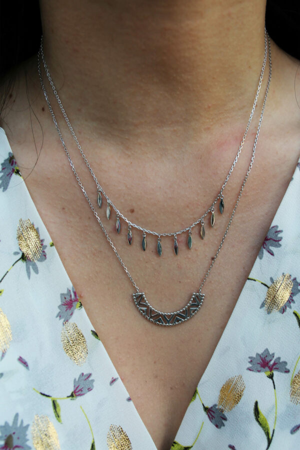 Collier moderne ethnique argent 925