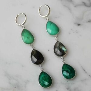 Absolème boucles d'oreilles pendantes argent 925 pierres naturelles
