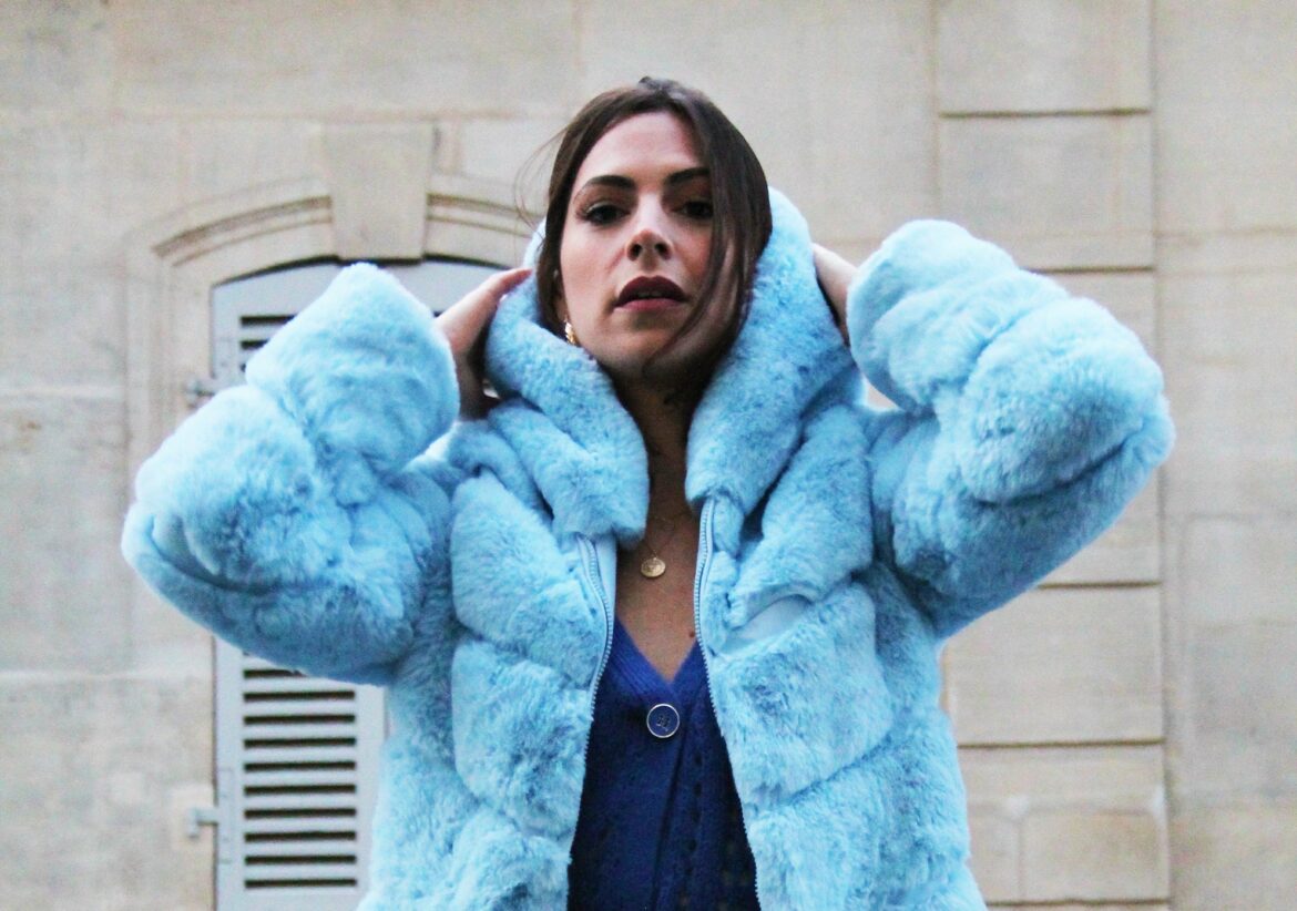 Absolème porter manteau fausse fourrure