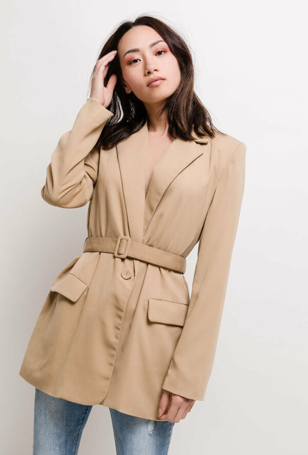 Absolème blazer ceinture beige