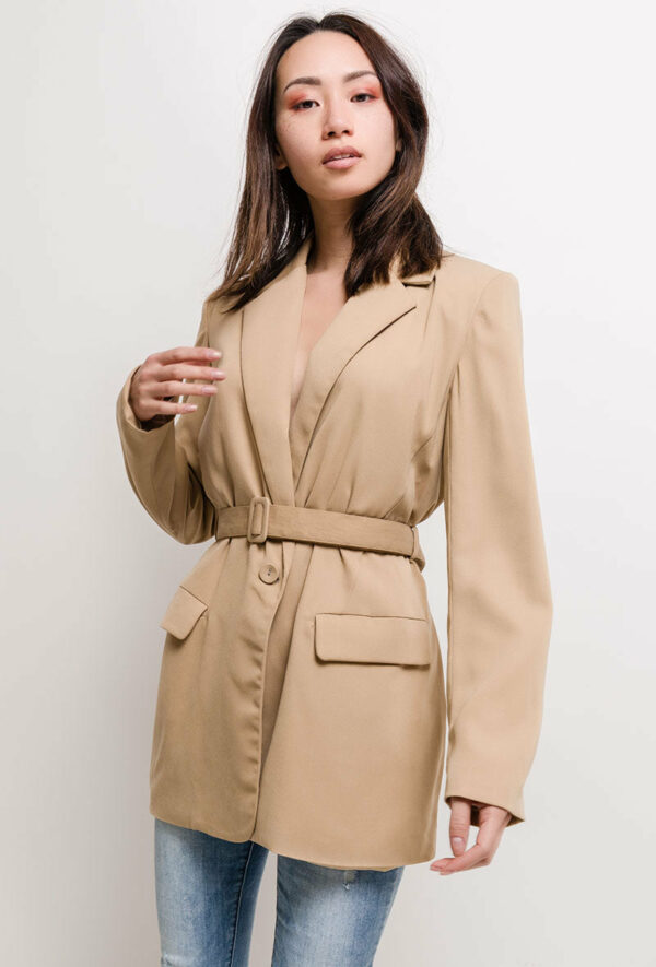 Absolème blazer ceinture beige
