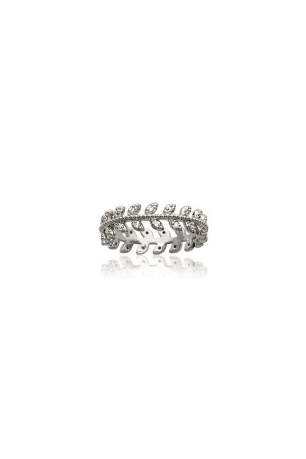 Bague laurier en argent 925 et zirconiums