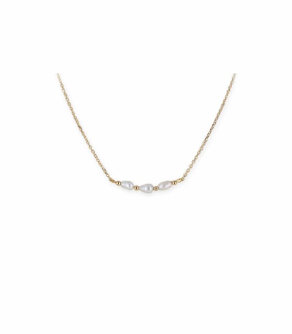 Absolème collier fin plaqué or et perles d'eau douce