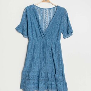 Absolème robe courte été dentelle bleu