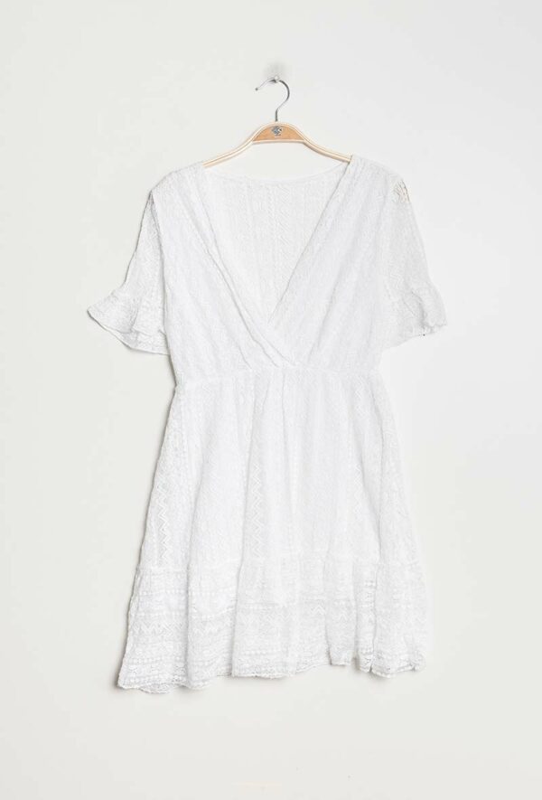 Absolème robe courte été dentelle blanche