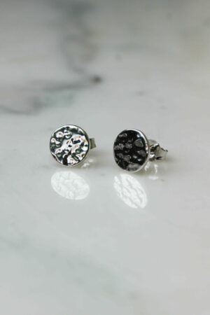 Puces métal martelé argent 925