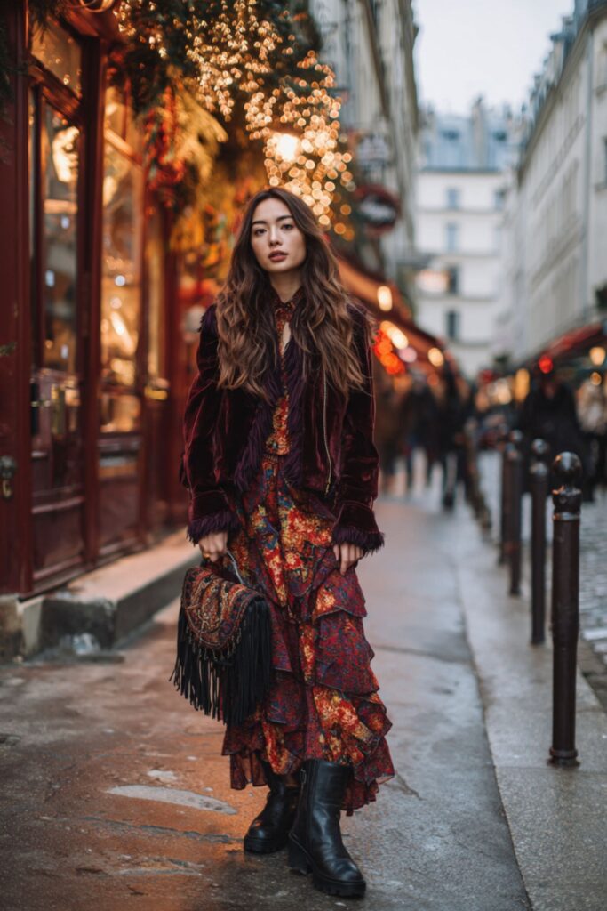 femme look bohème chic