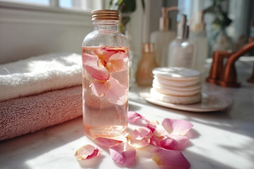 démaquillant biphasé à la rose