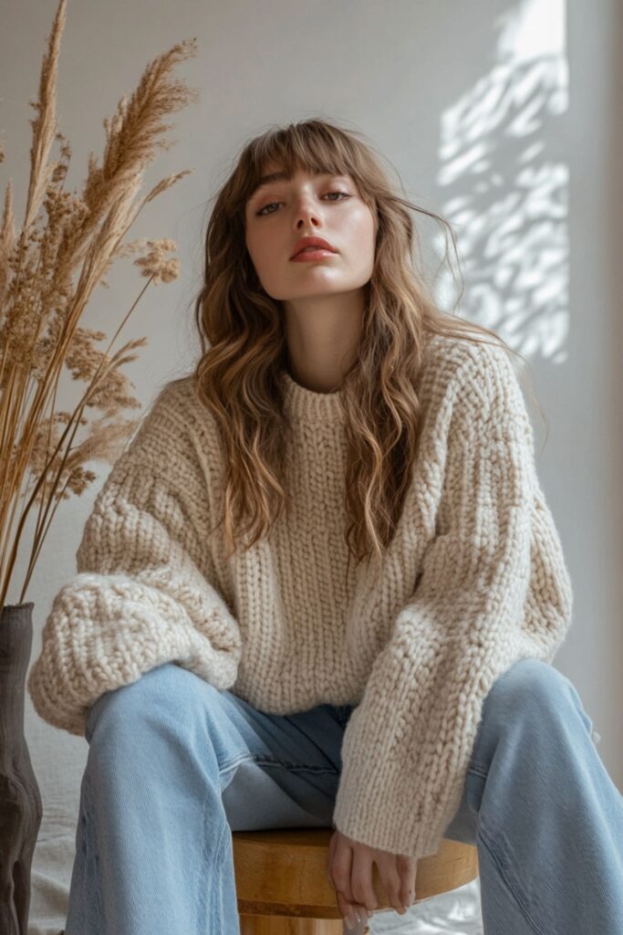 look boyfriend maille oversize