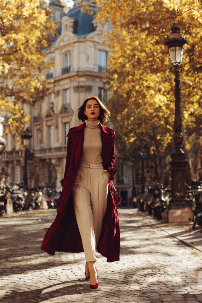 porter le bordeaux en look d'automne