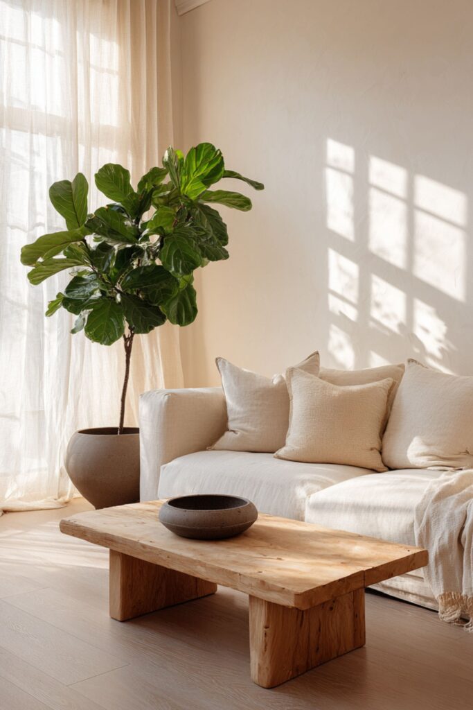 Intérieur salon japandi