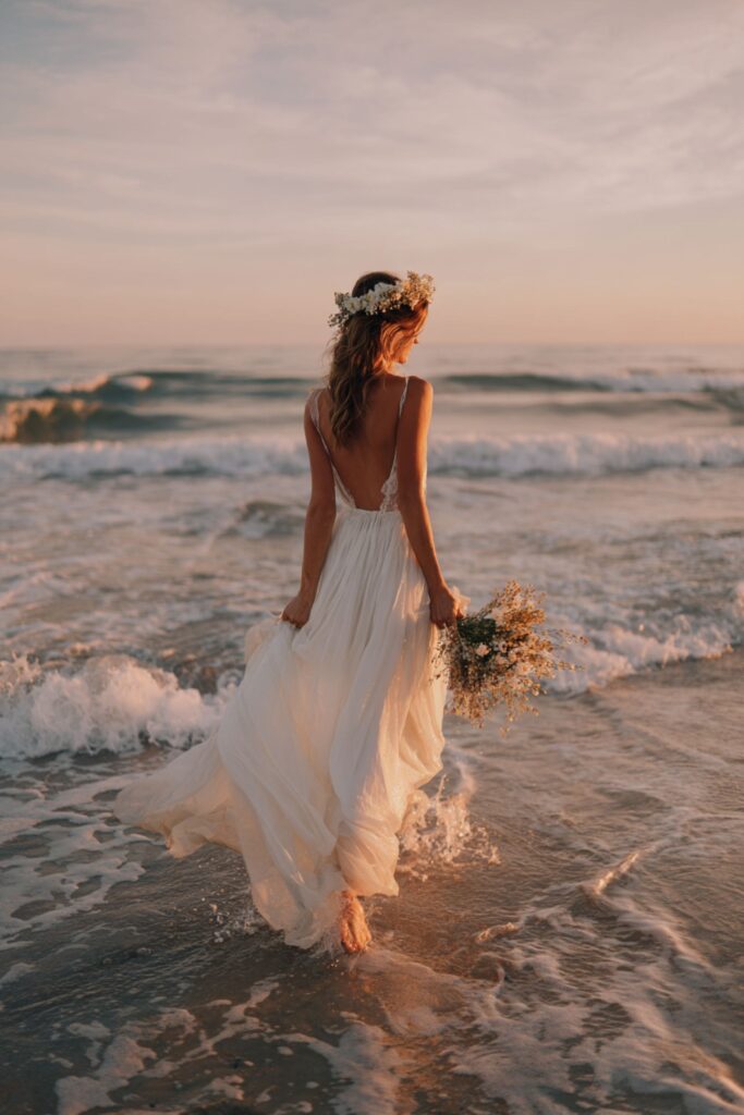 comment porter la robe de mariée bohème fleurie