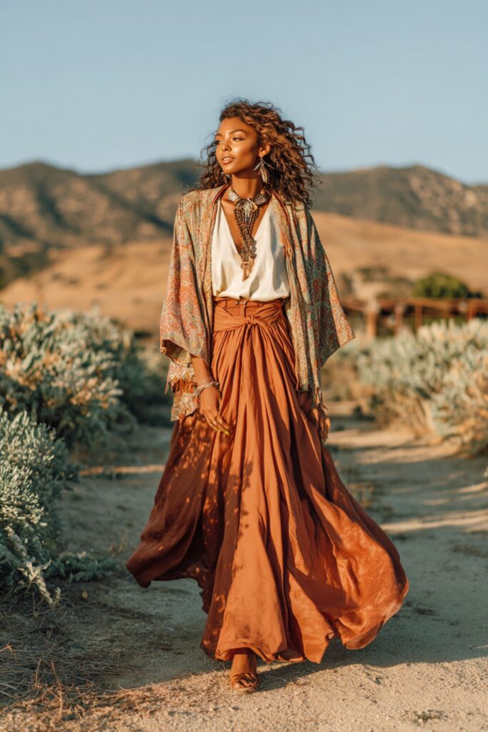 inspiration look jupe bohème chic mariage