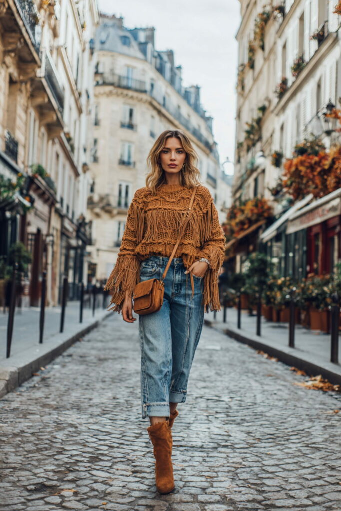 inspiration look pull bohème femme