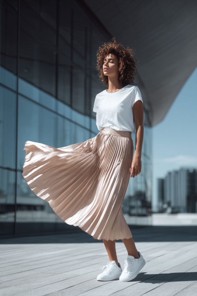 comment porter la jupe plissée en été