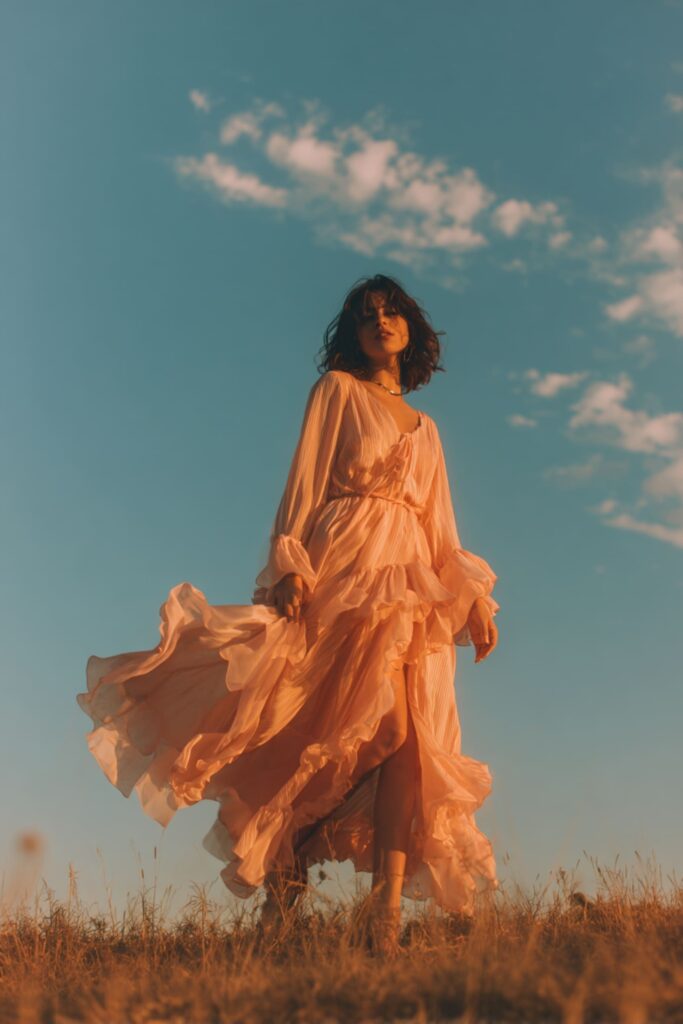 femme robe morphologie en H