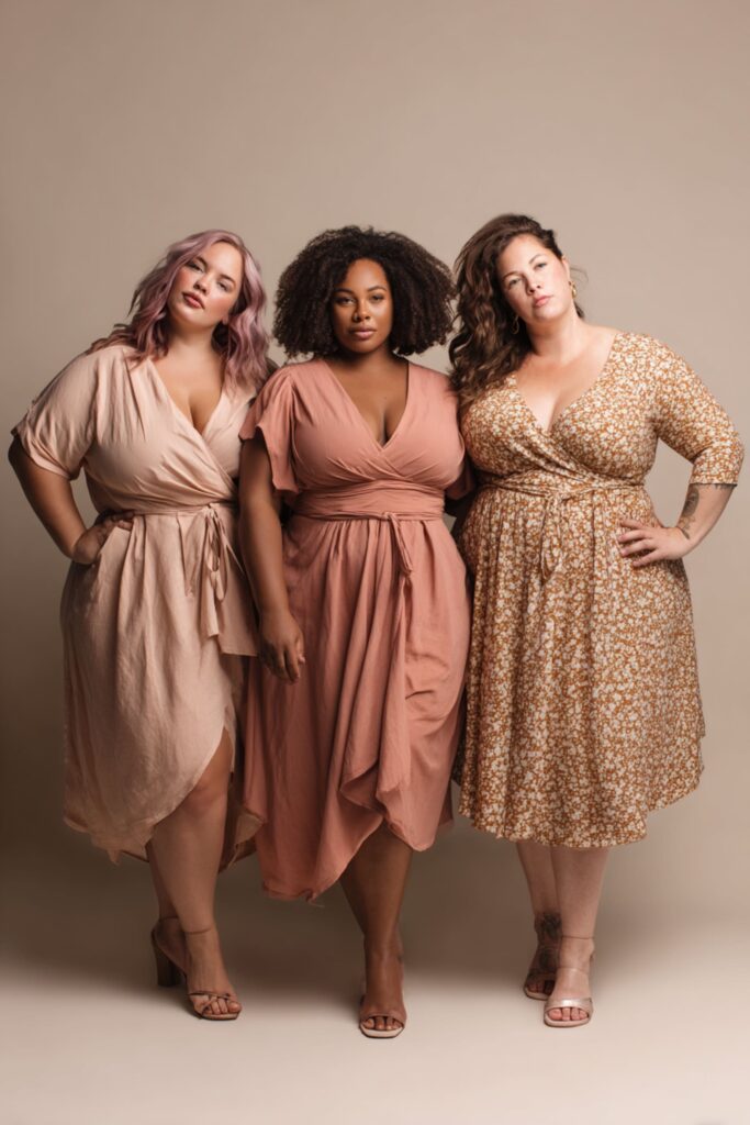 inspiration look femmes rondes en robe midi