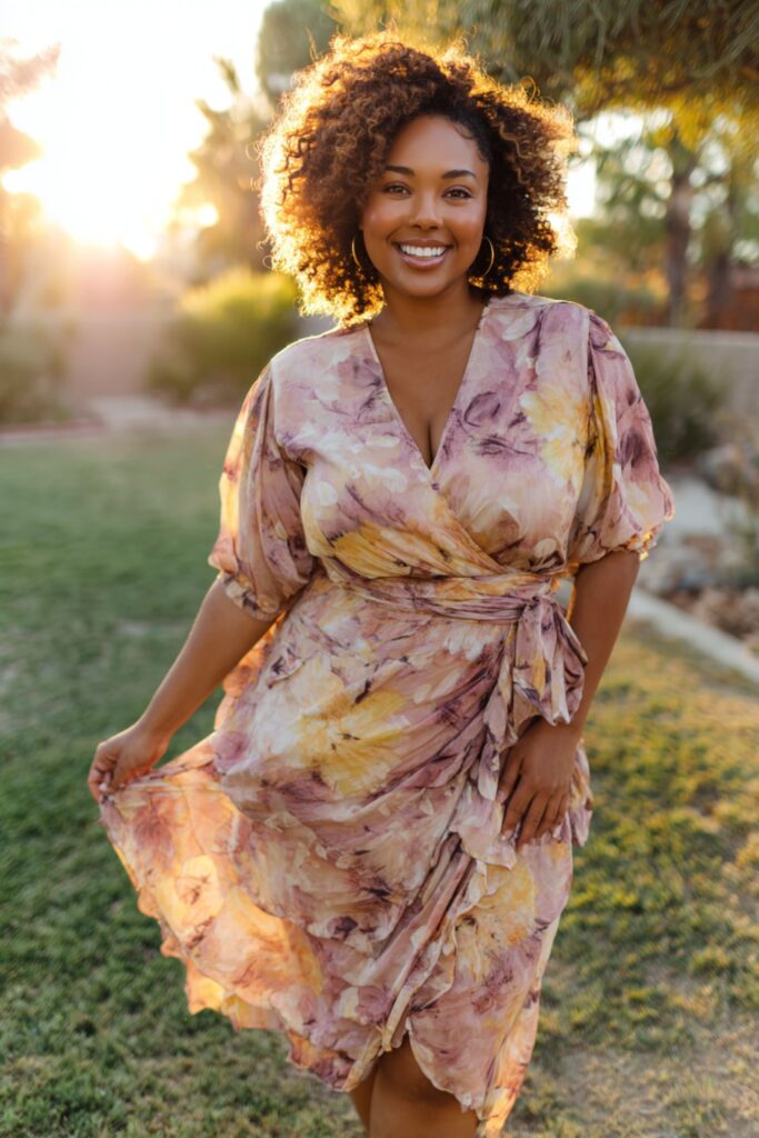 inspiration look femmes rondes en robe midi