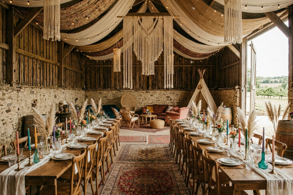 décoration mariage bohème