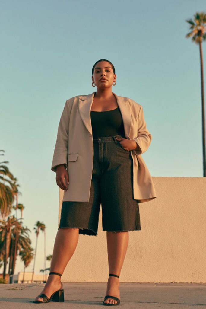 comment porter un short en jean femme ronde