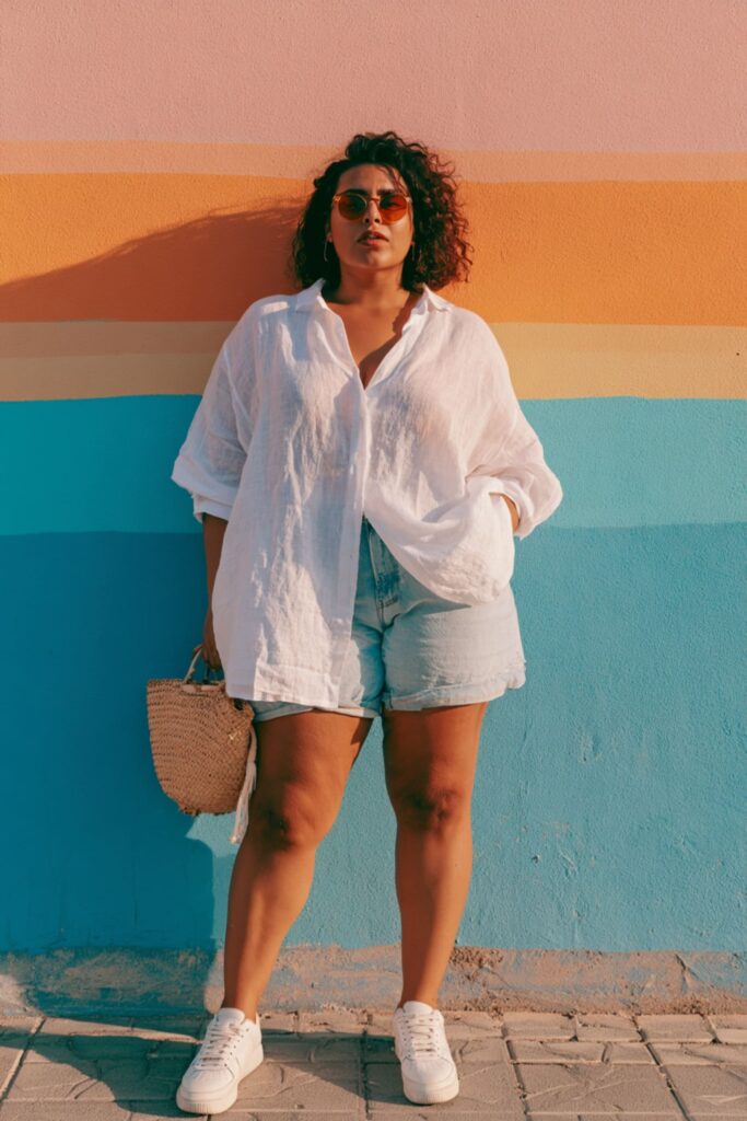 inspiration look short en jean femme ronde